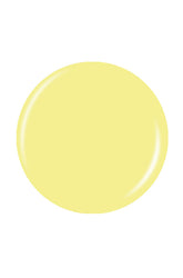 Pale yellow lemon color circle nail enamel sample color swatch in white bckdrop